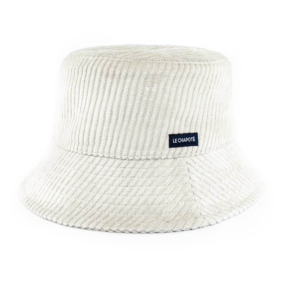 Bob hiver doublé, quatre tailles mesurées — Velours côtelé blanc