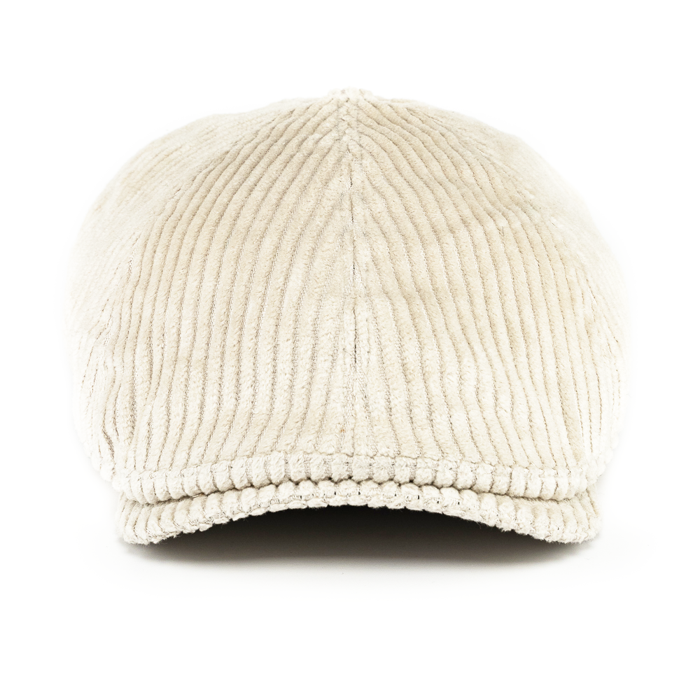 Casquette plate/Béret - Velours côtelé blanc
