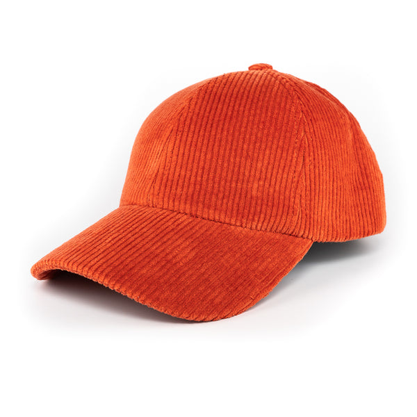 Casquette velours côtelé brique, fabriquée à la main en Europe