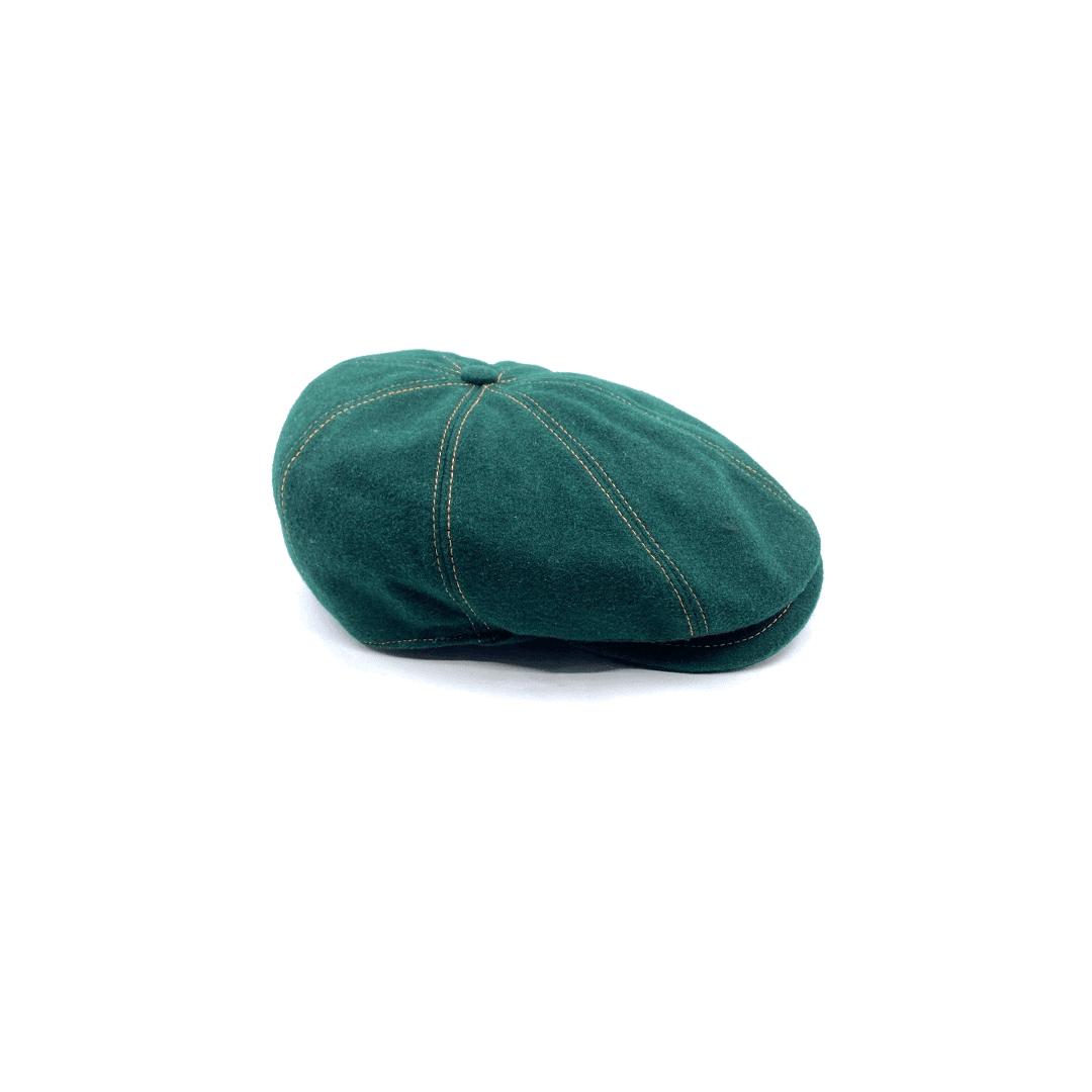 Casquette plate/Béret - Laine verte