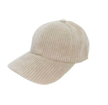 Casquette velours côtelé beige, fabriquée à la main en Europe — autre vue