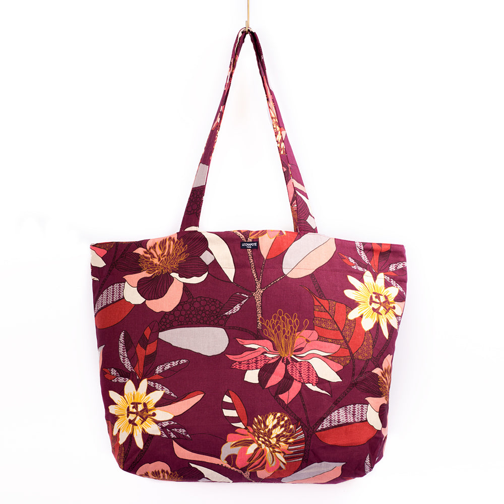 SAC CABAS - Fleurs Rouges