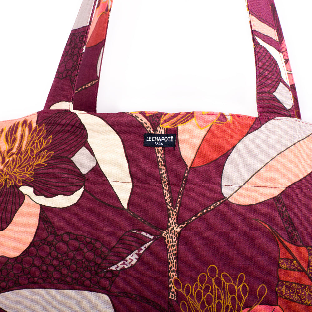 SAC CABAS - Fleurs Rouges