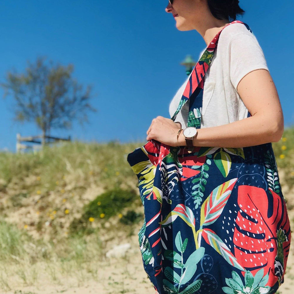 SAC CABAS - Feuilles vertes