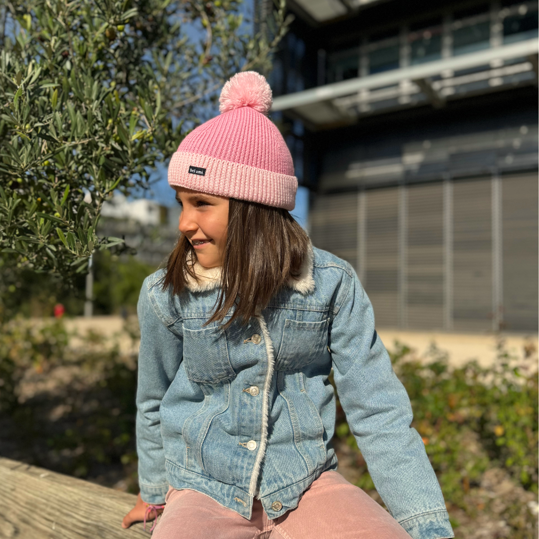 Bonnet enfant laine mérinos, chaleur douce