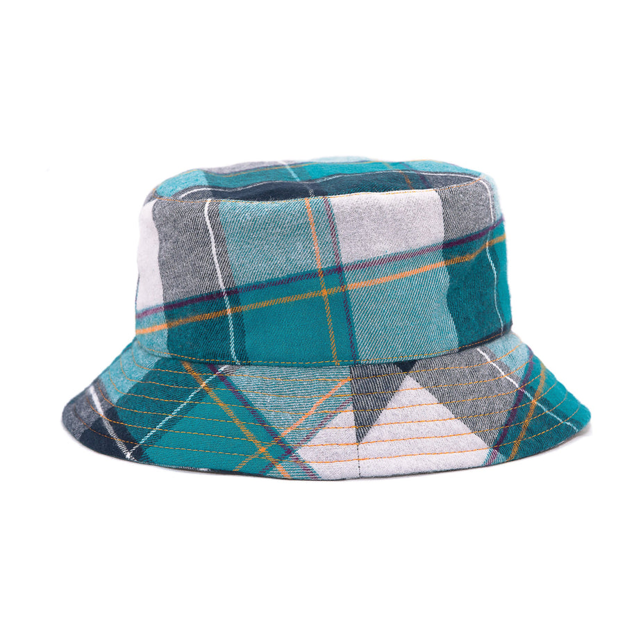 Bob hiver doublé, quatre tailles mesurées — Coton écossais turquoise