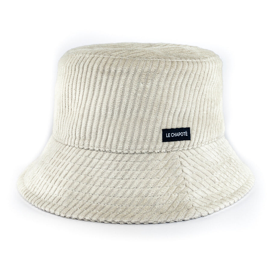 Bob hiver doublé, quatre tailles mesurées — Velours côtelé beige