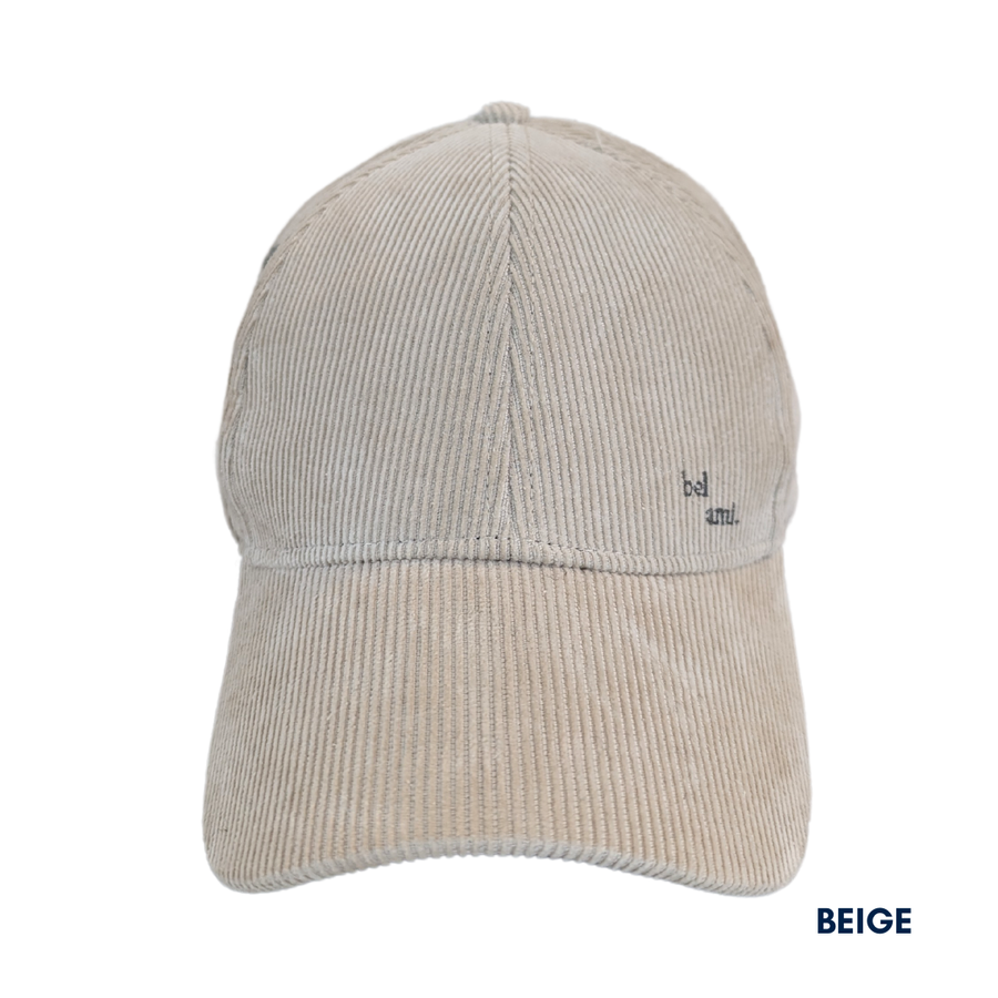 Casquette en velours côtelé – Élégance discrète, pas de gros logo — Beige