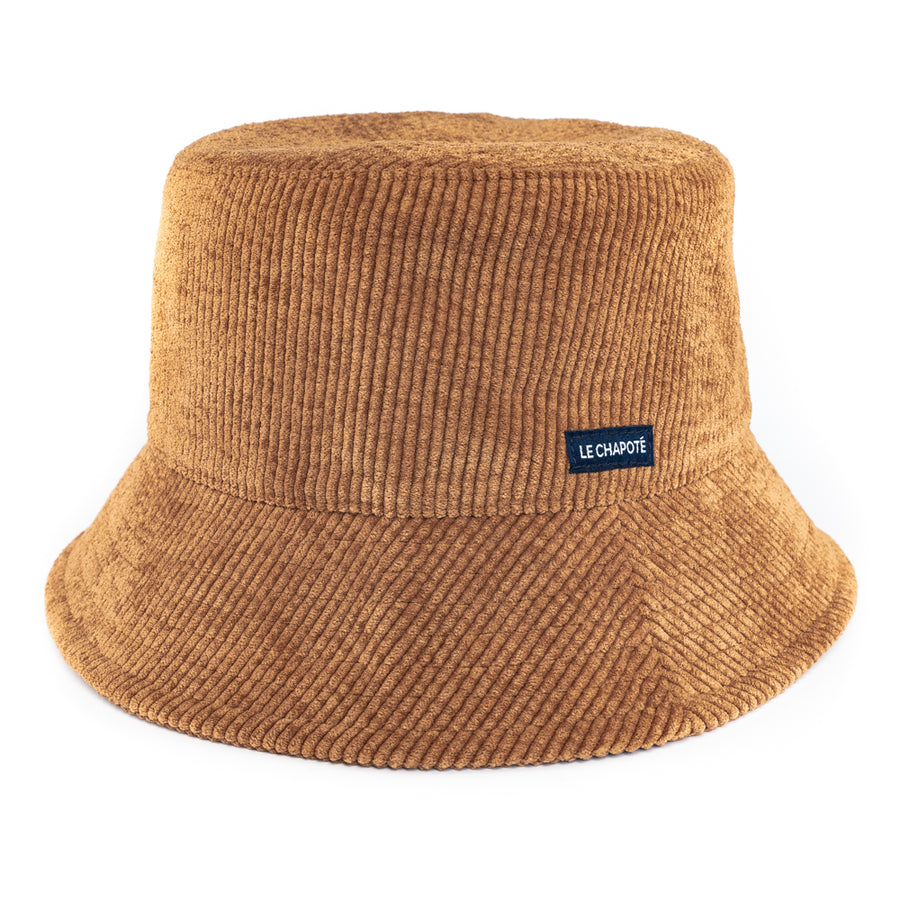 Bob hiver doublé, quatre tailles mesurées — Velours côtelé camel