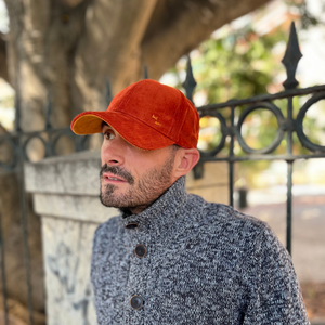 Casquette - velours cotelé orange