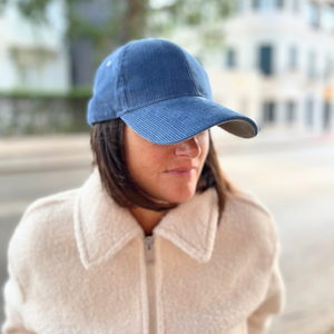 Casquette - velours cotelé bleu clair