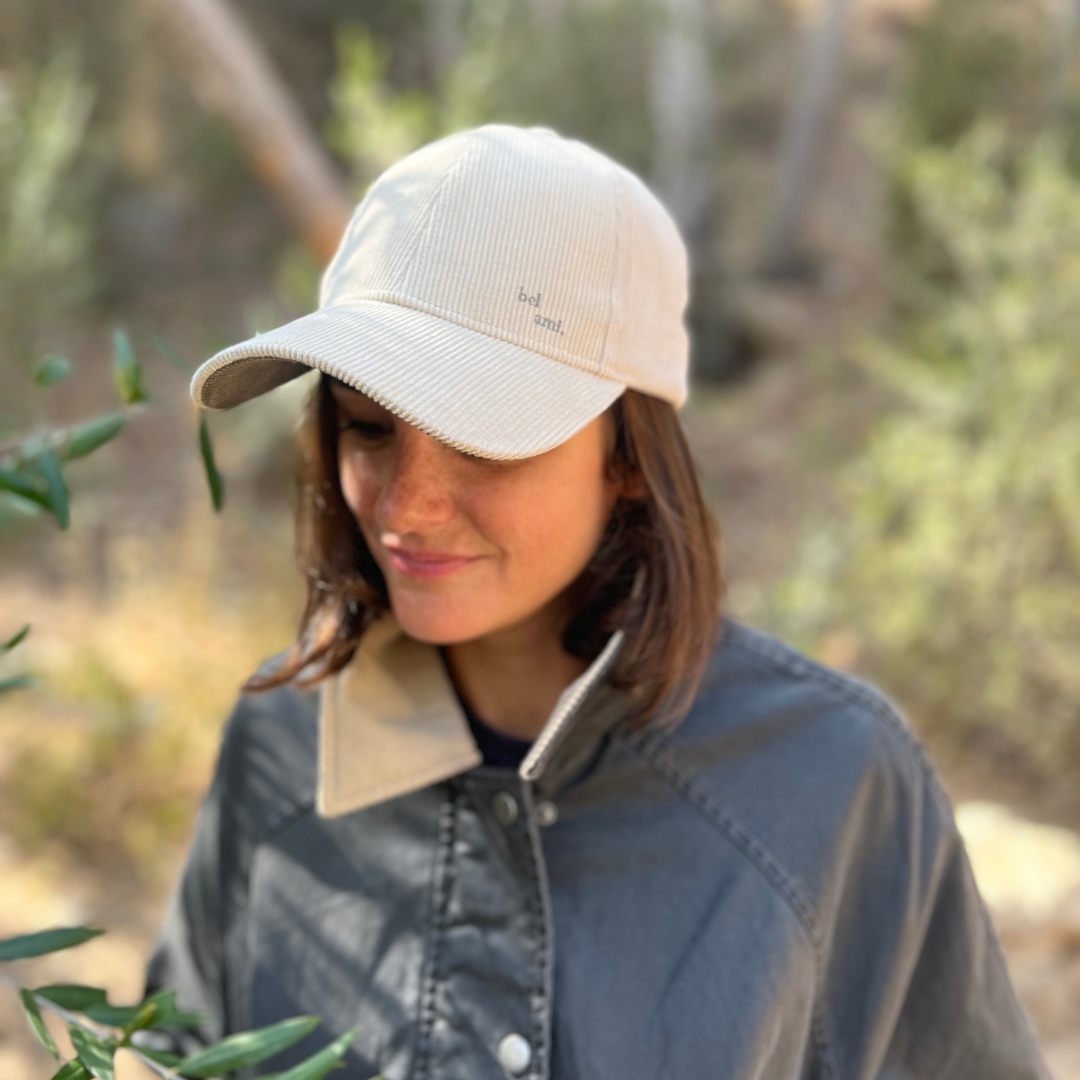Casquette - velours cotelé beige
