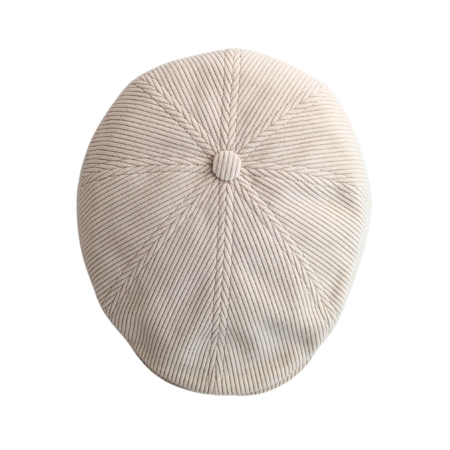 Casquette plate en velours côtelé, fabriquée en Europe — Beige