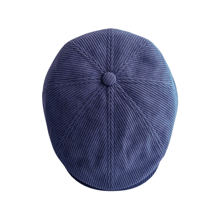 Casquette plate en velours côtelé, fabriquée en Europe — Bleu