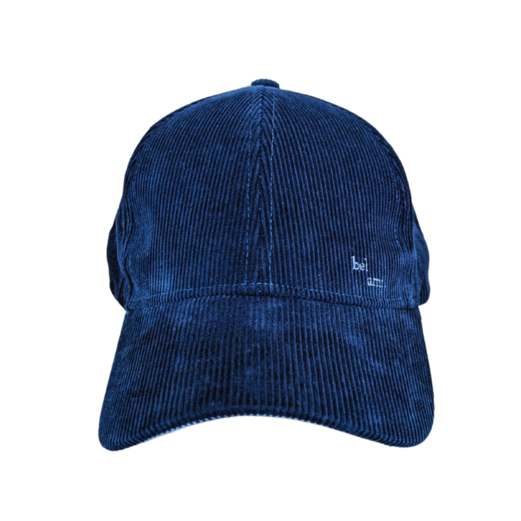 Casquette - velours cotelé bleu foncé