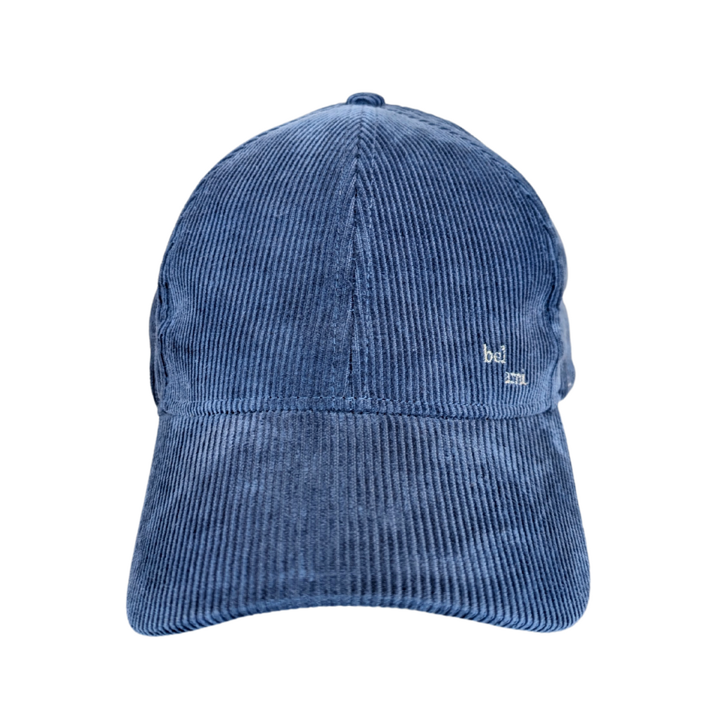 Casquette - velours cotelé bleu clair