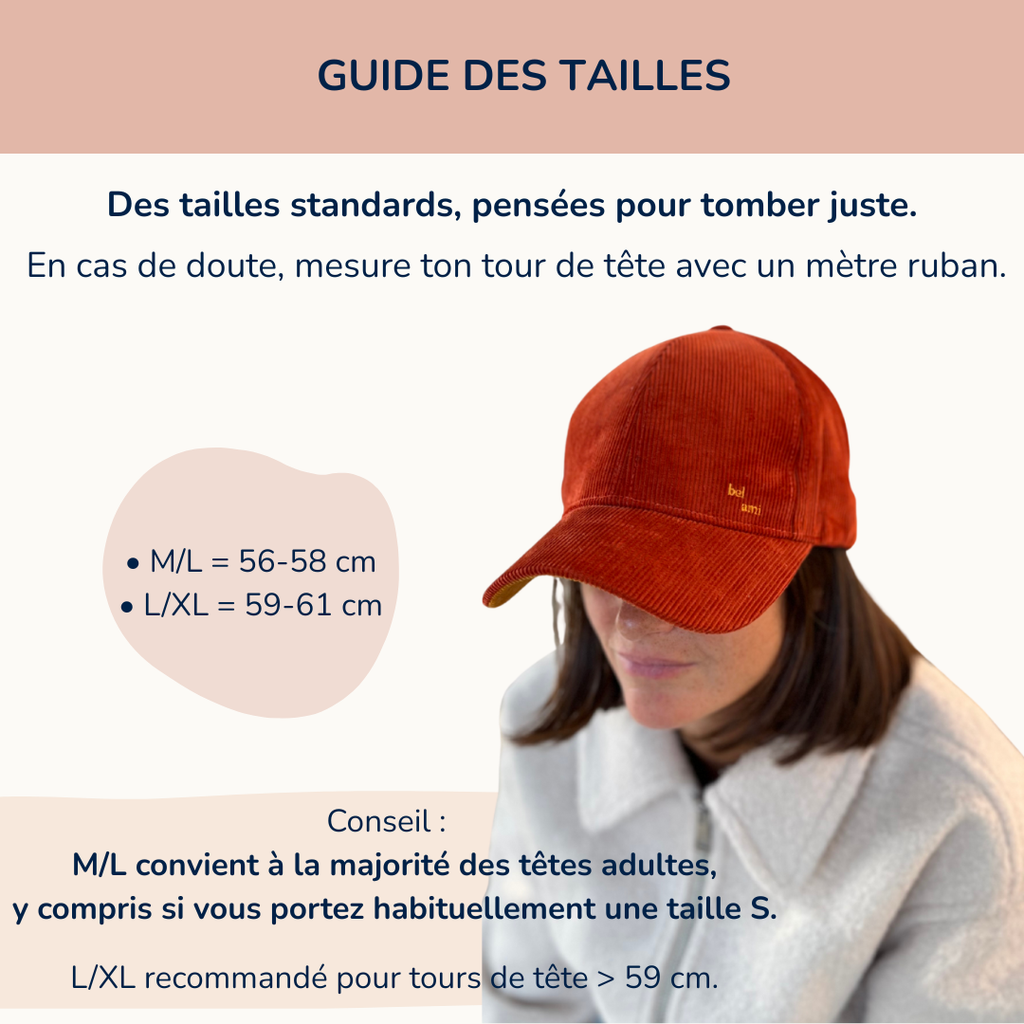 Casquette en velours côtelé, pensée pour le quotidien
