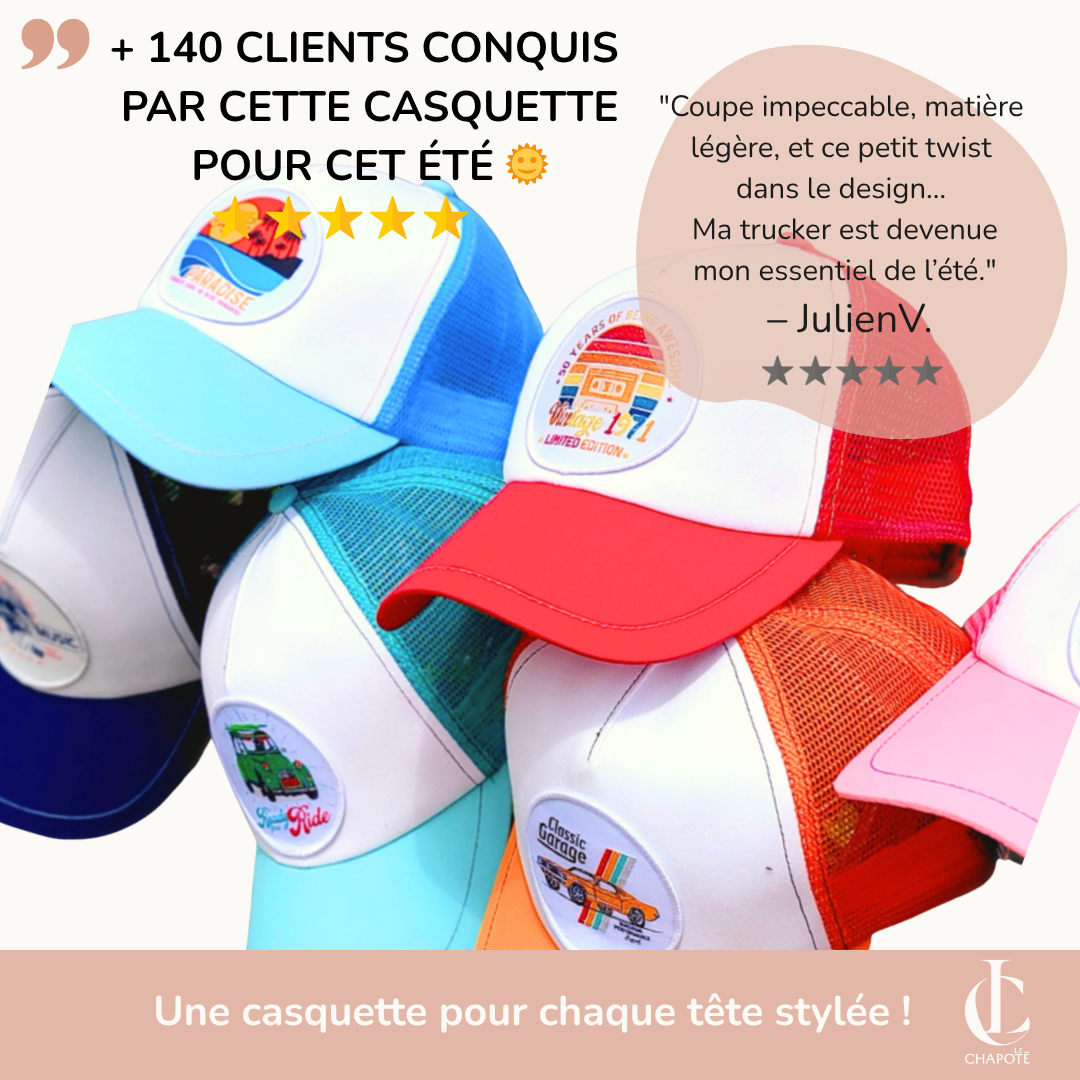 Casquette trucker recyclée | Filet respirant | Le Chapoté