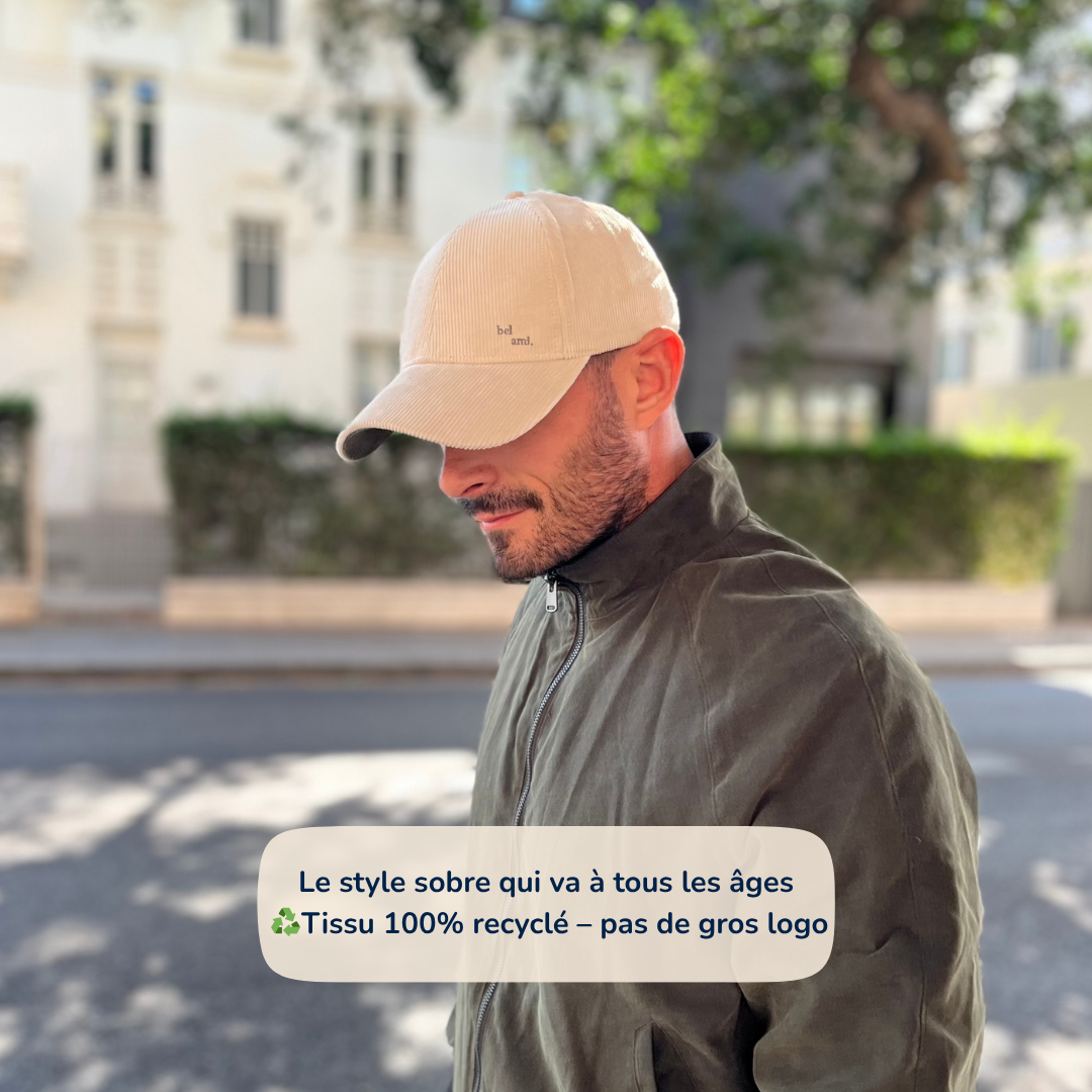 Casquette velours • 100% recyclé • Sans gros logo