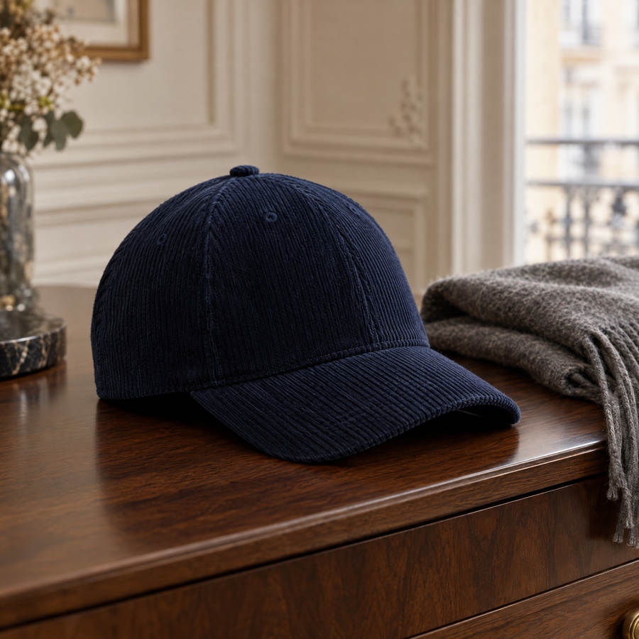 Casquette velours côtelé bleu nuit – Last Chance