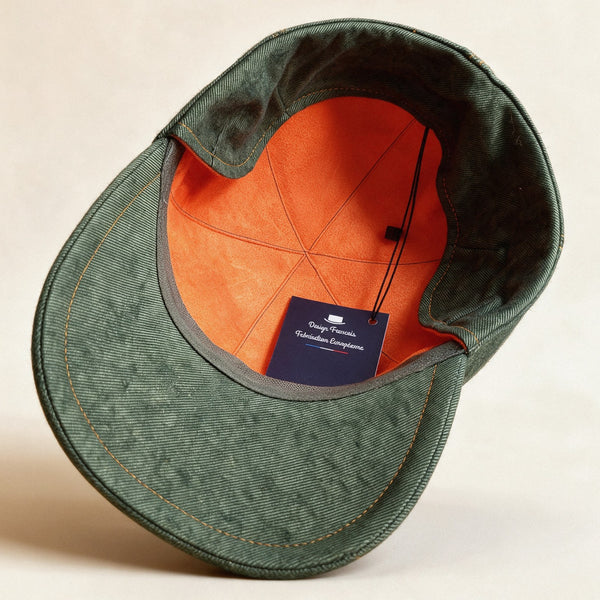 Casquette sergé vert – Last Chance – intérieur et cache-oreilles replié
