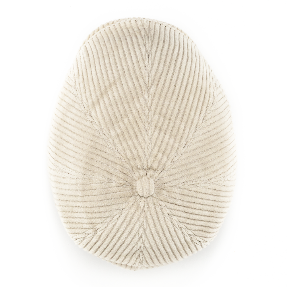 Casquette plate/Béret - Velours côtelé blanc