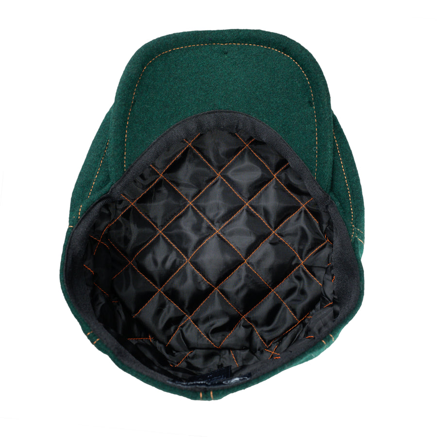 Casquette plate/Béret - Laine verte