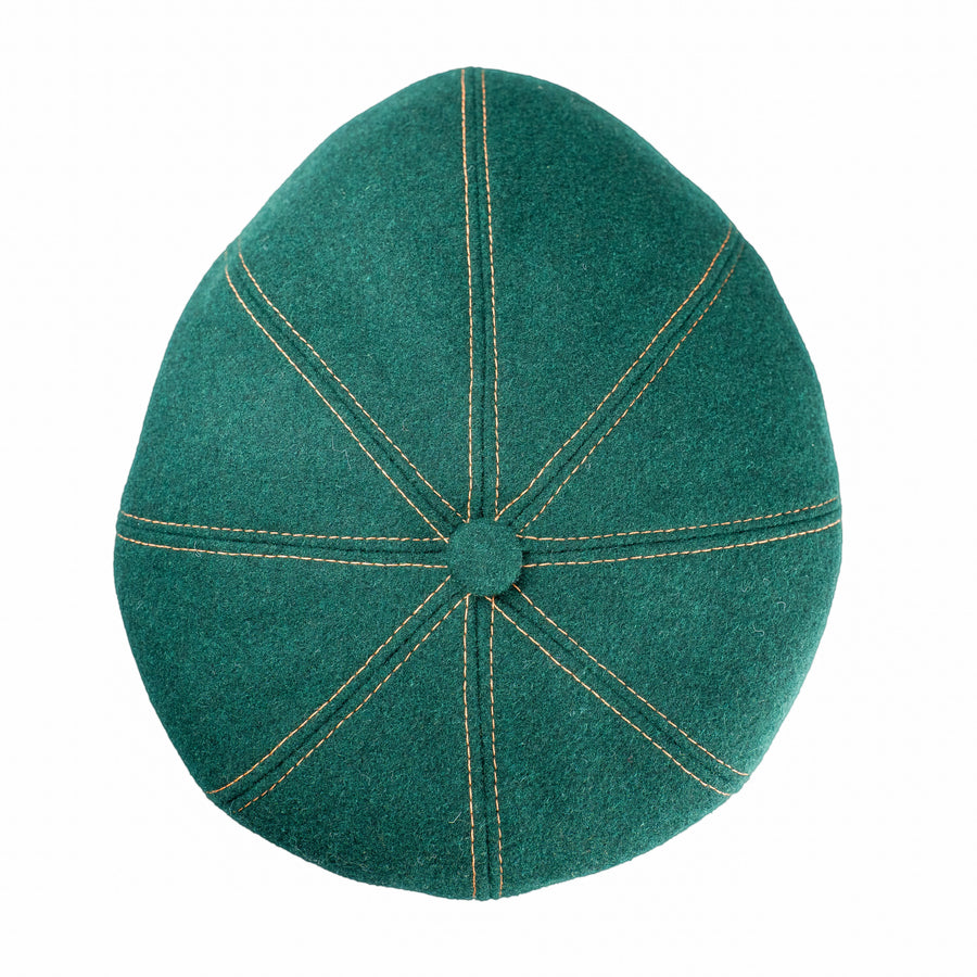 Casquette plate/Béret - Laine verte