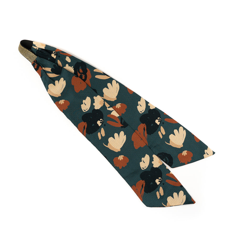Bandeau à nouer – Vert à fleurs