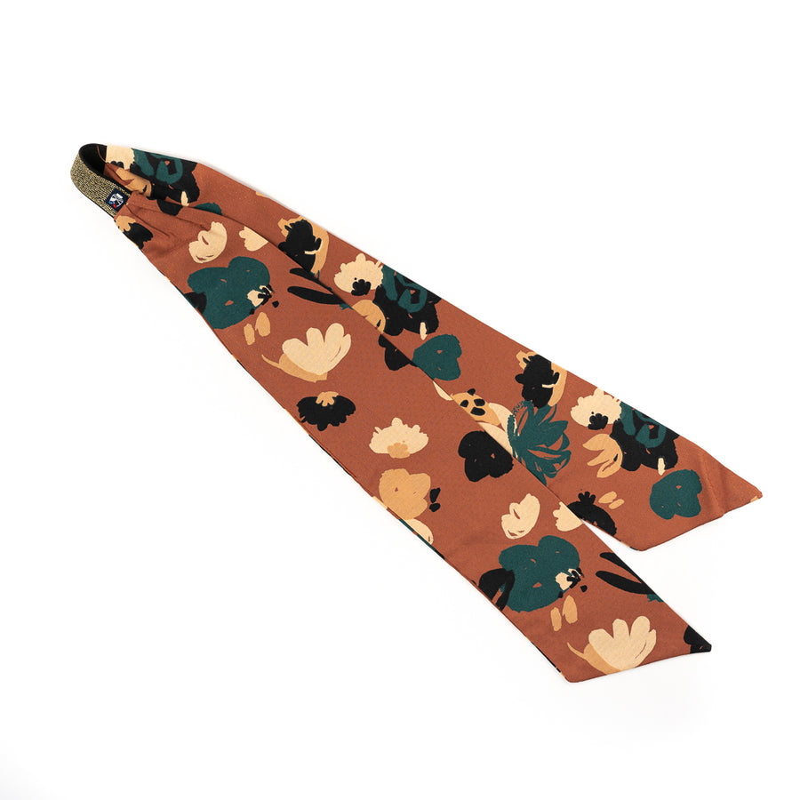 Bandeau à nouer – Ocre à fleurs