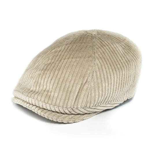 Casquette plate/Béret - Velours côtelé beige