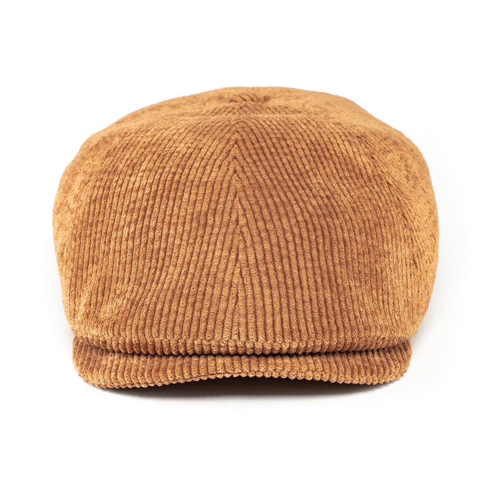Casquette plate/Béret - Velours côtelé camel