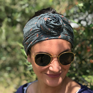 Bandeau rigide - Vert à pois