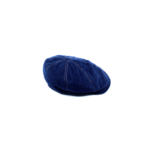 Casquette plate/Béret - Velours côtelé bleu