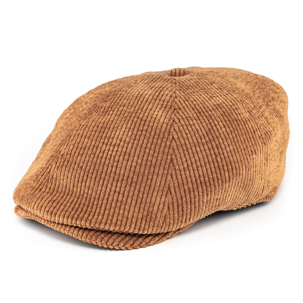 Casquette plate/Béret - Velours côtelé camel