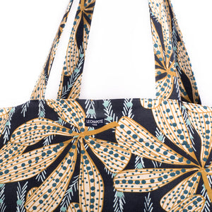 SAC CABAS - Feuilles bleues