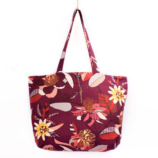 SAC CABAS - Fleurs Rouges