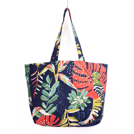 SAC CABAS - Feuilles vertes
