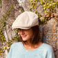 Casquette plate/Béret - Velours côtelé blanc
